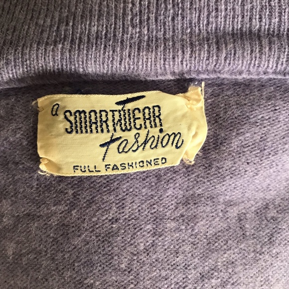 A SMARTWEAR FASHION Full Fashioned Vintage Lavender Cashmere Sweater Sz XS / S - Picture 5 of 5